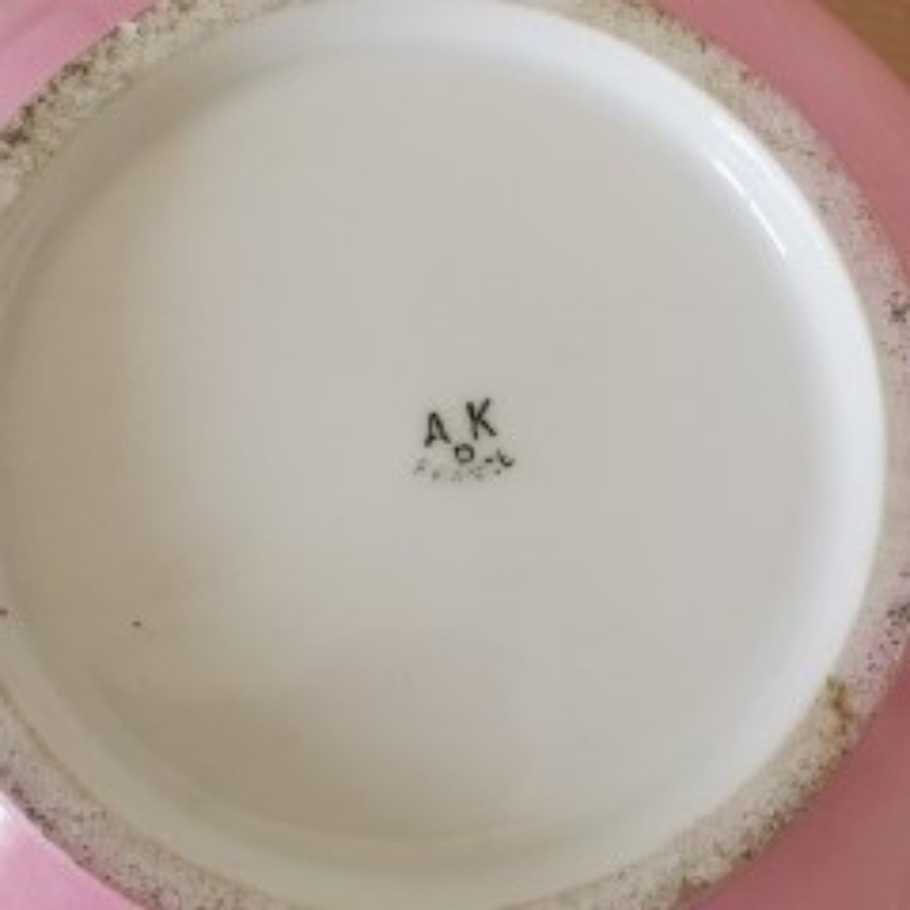 AK France Limoges Pink Gold Floral Trinket Vanity Satin Porcelain Box Vintage - Picture 3 of 6